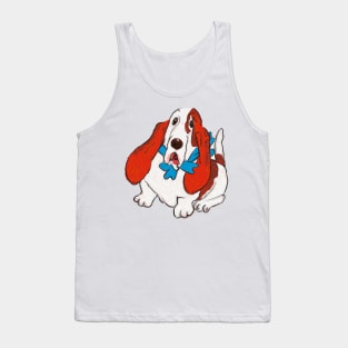 Cute Basset Hound Drawing Tank Top